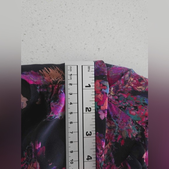 IRO Women's Pink and Black Long Sleeve V Neck Silk Blouse New Size XS - Picture 12 of 14